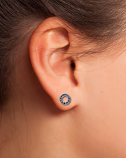 Sterling Silver Moon Phase Stud Earrings