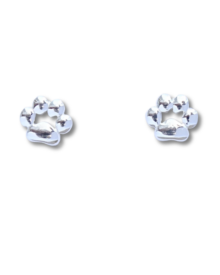 Paw Print Sterling Silver Earrings