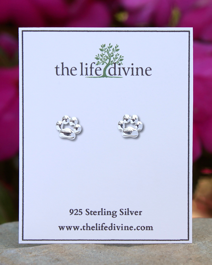 Paw Print Sterling Silver Earrings