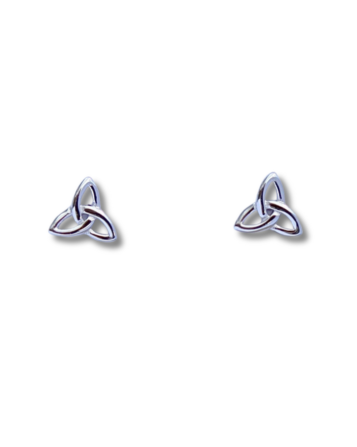 Sterling Silver Triquetra Stud Earrings