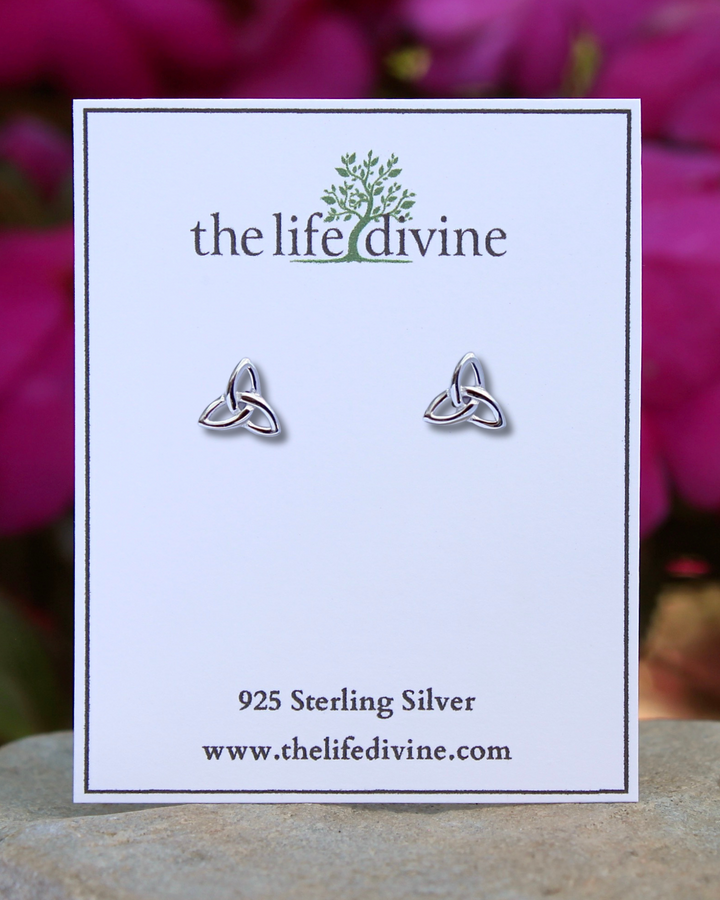 Sterling Silver Triquetra Stud Earrings