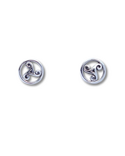 Sterling Silver Triskelion Stud Earrings
