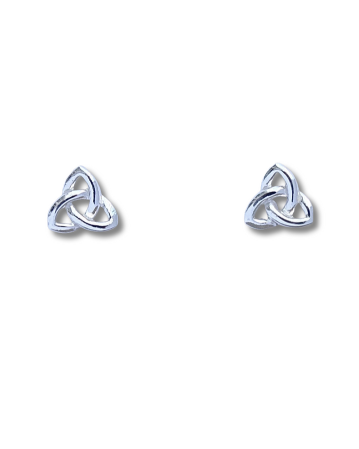 Triquetra Silver Stud Earrings