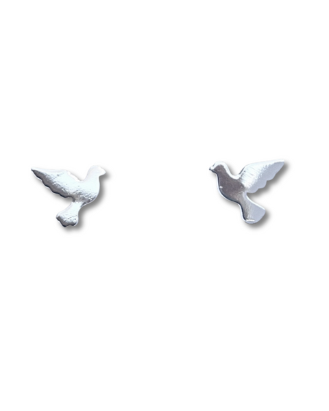 Sterling Silver Dove Stud Earrings