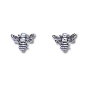 Sterling Silver Detailed Bee Stud Earrings