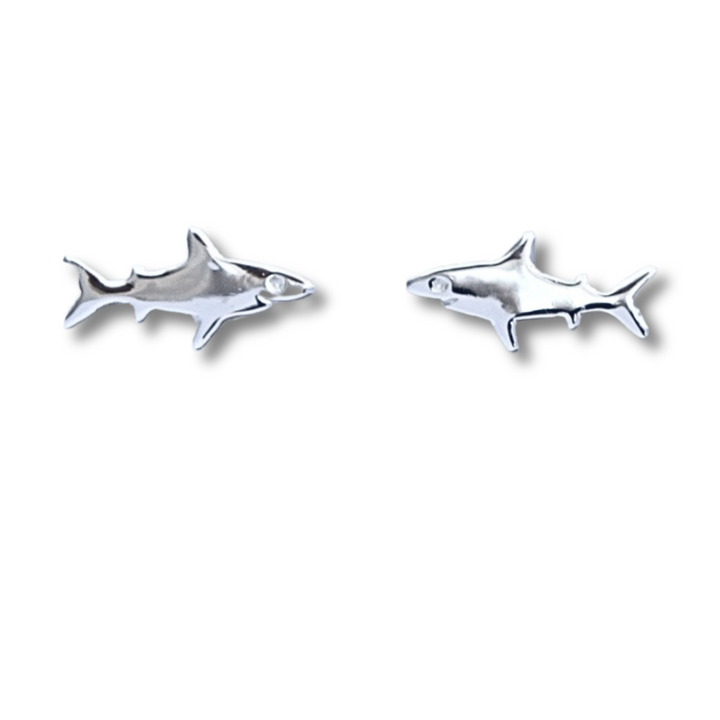 Shark Sterling Silver Earrings