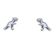 Sterling Silver T-Rex Stud Earrings