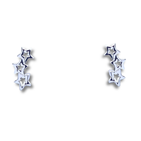 Sterling Silver Tiny Stars Ear Climber Earrings
