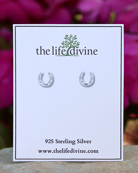 Sterling Silver Horseshoe Stud Earrings