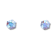 Sterling Silver Round AB Crystal CZ Stud Earrings