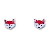 Sterling Silver Fox Stud Earrings