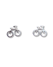 Sterling Silver Bicycle Stud Earrings