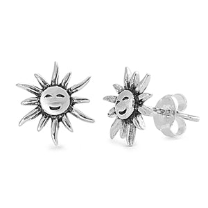 Smiling Sun Sterling Silver Earrings