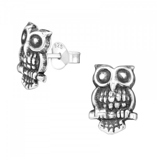 Owl Sterling Silver Earrings