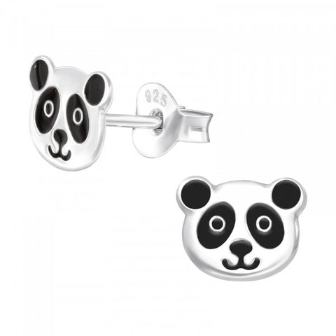 Sterling Silver Panda Stud Earrings