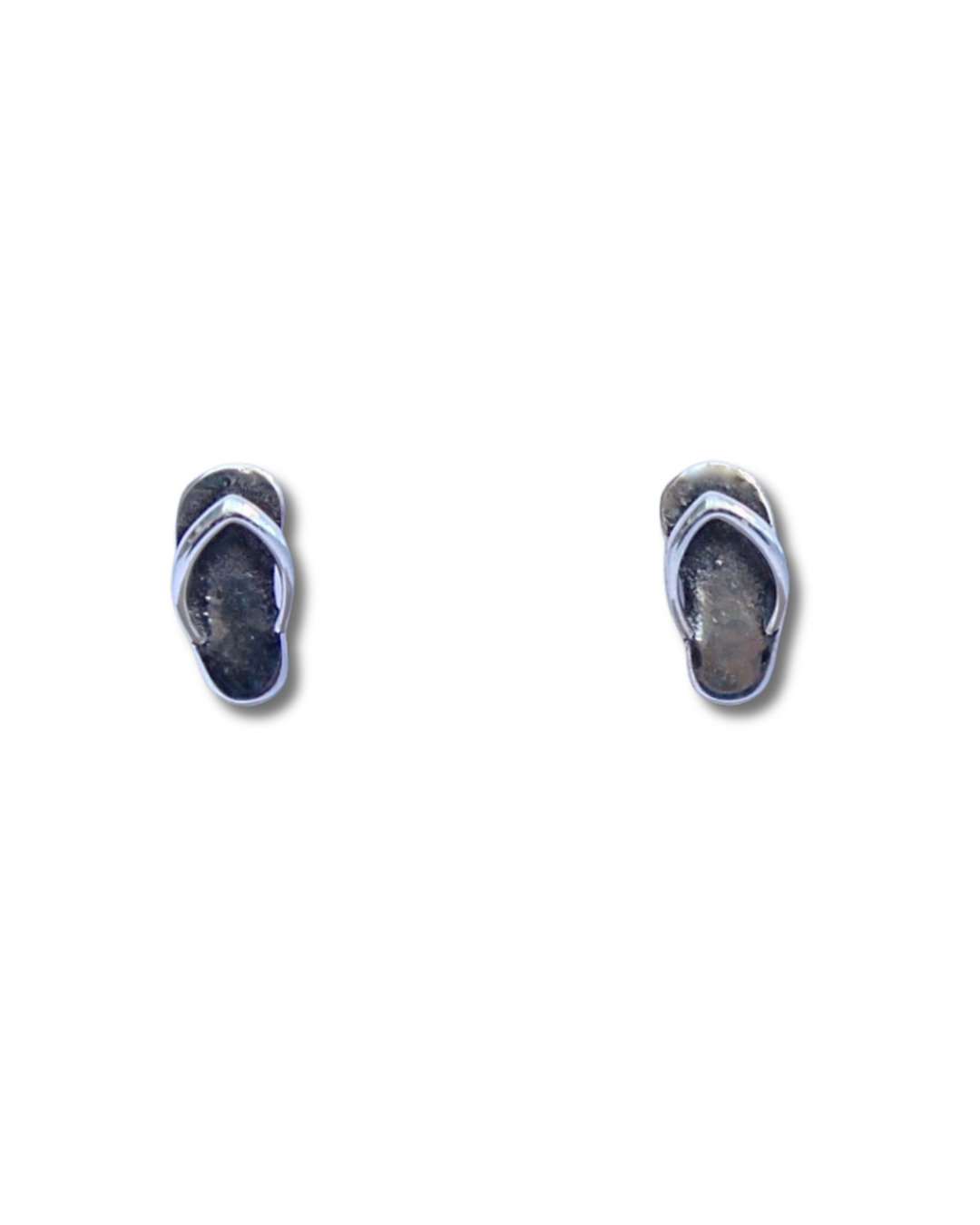 Flip Flop Sterling Silver Stud Earrings