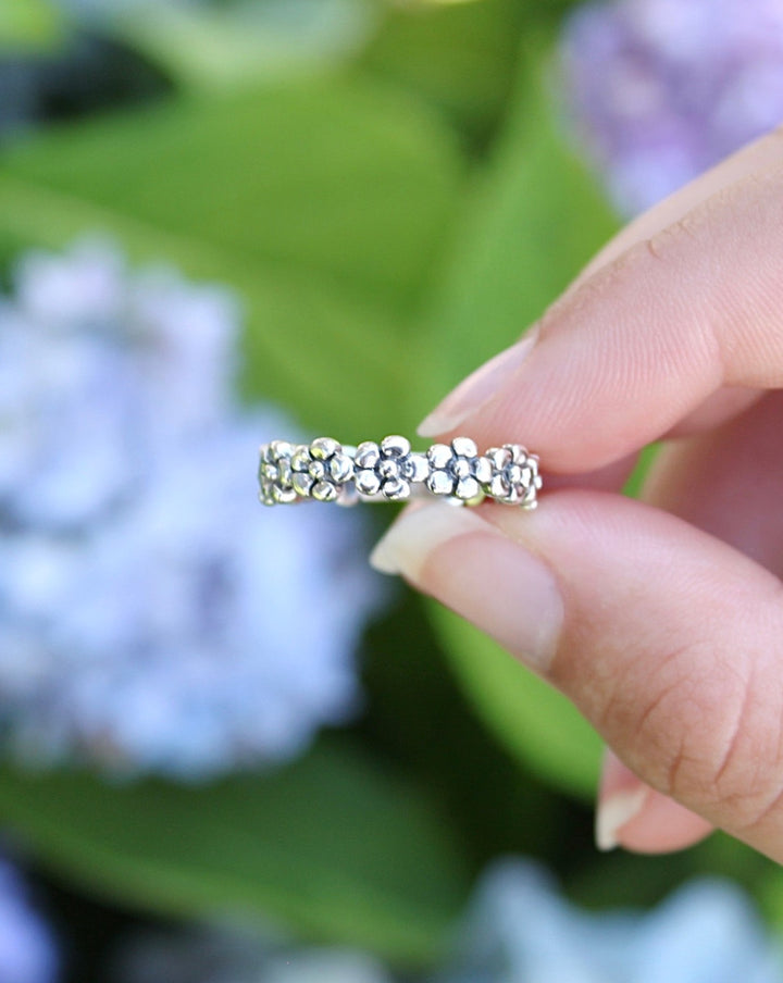 Sterling Silver Flower Infinity Band