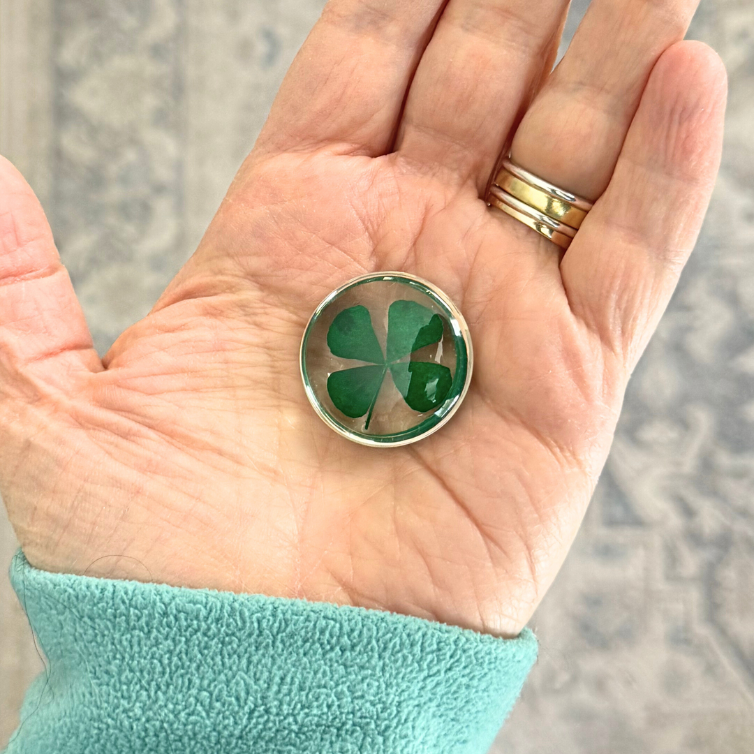 Four Leaf Clover Pocket Stone