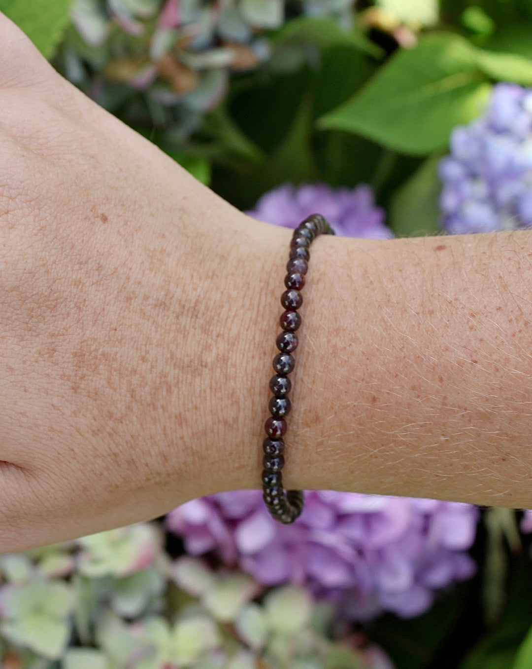 Garnet 4mm Gemstone Bracelet