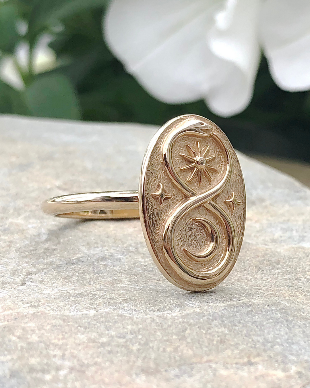 Bronze Ouroboros Ring side view