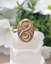 Bronze Infinity Serpent Ouroboros Ring