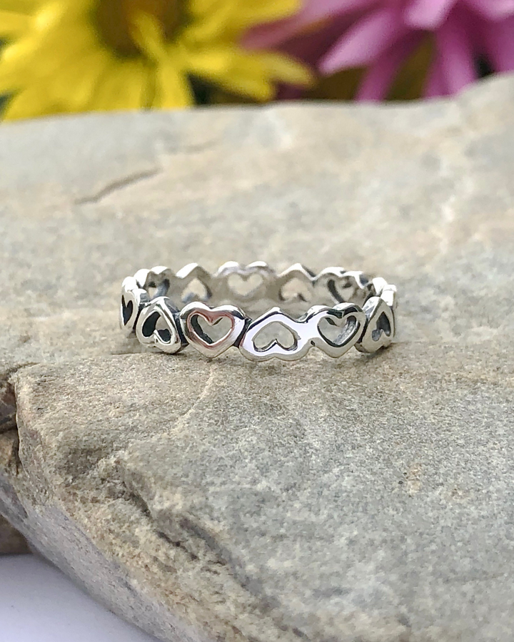 Sterling Silver Heart Infinity Band