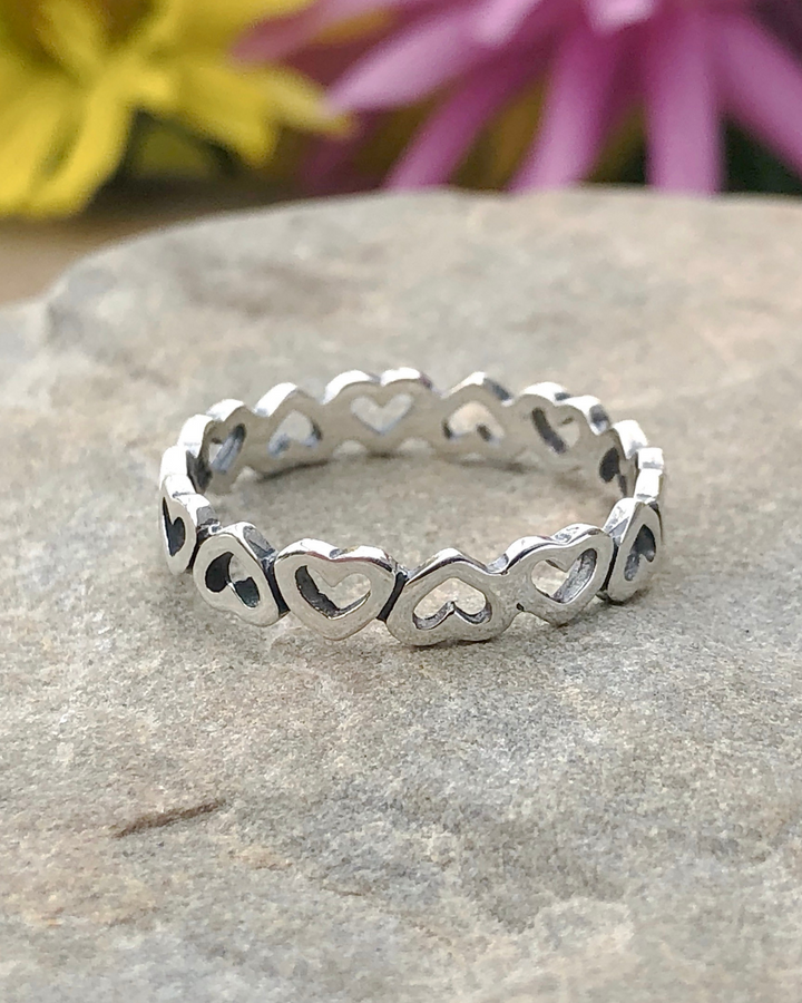 Sterling Silver Heart Infinity Band