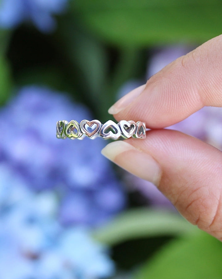 Sterling Silver Heart Infinity Band