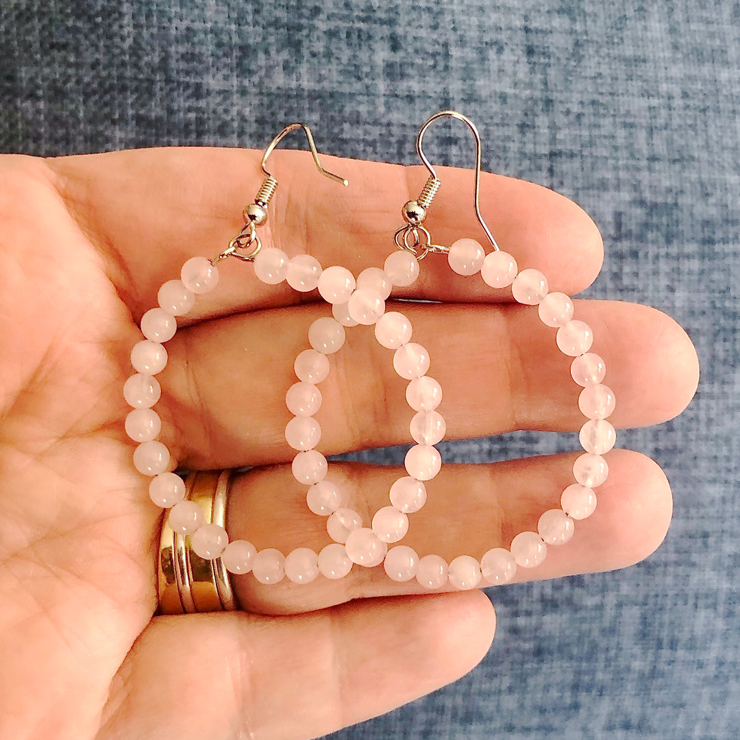 Rose Quartz Gemstone Earrings