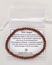 Men's Red Jasper 4mm Gemstone Bracelet