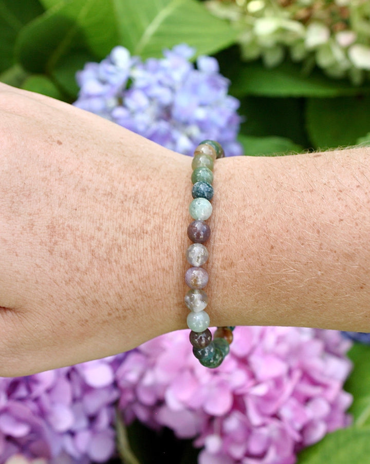 Indian Agate 6mm Beaded Gemstone Bracelet