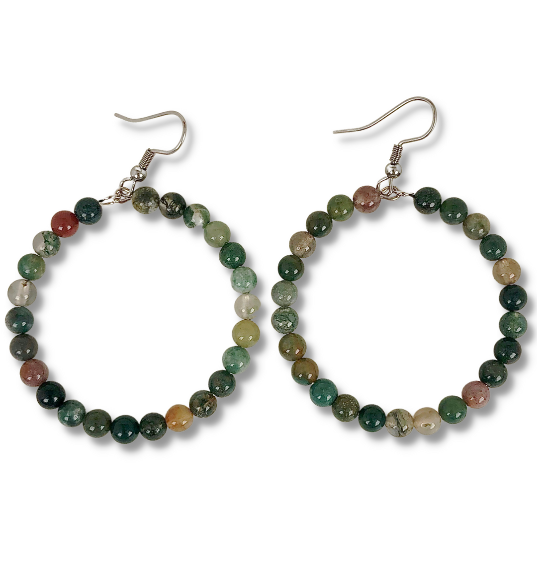 Grade A+ Indian Agate Gemstone Earrings