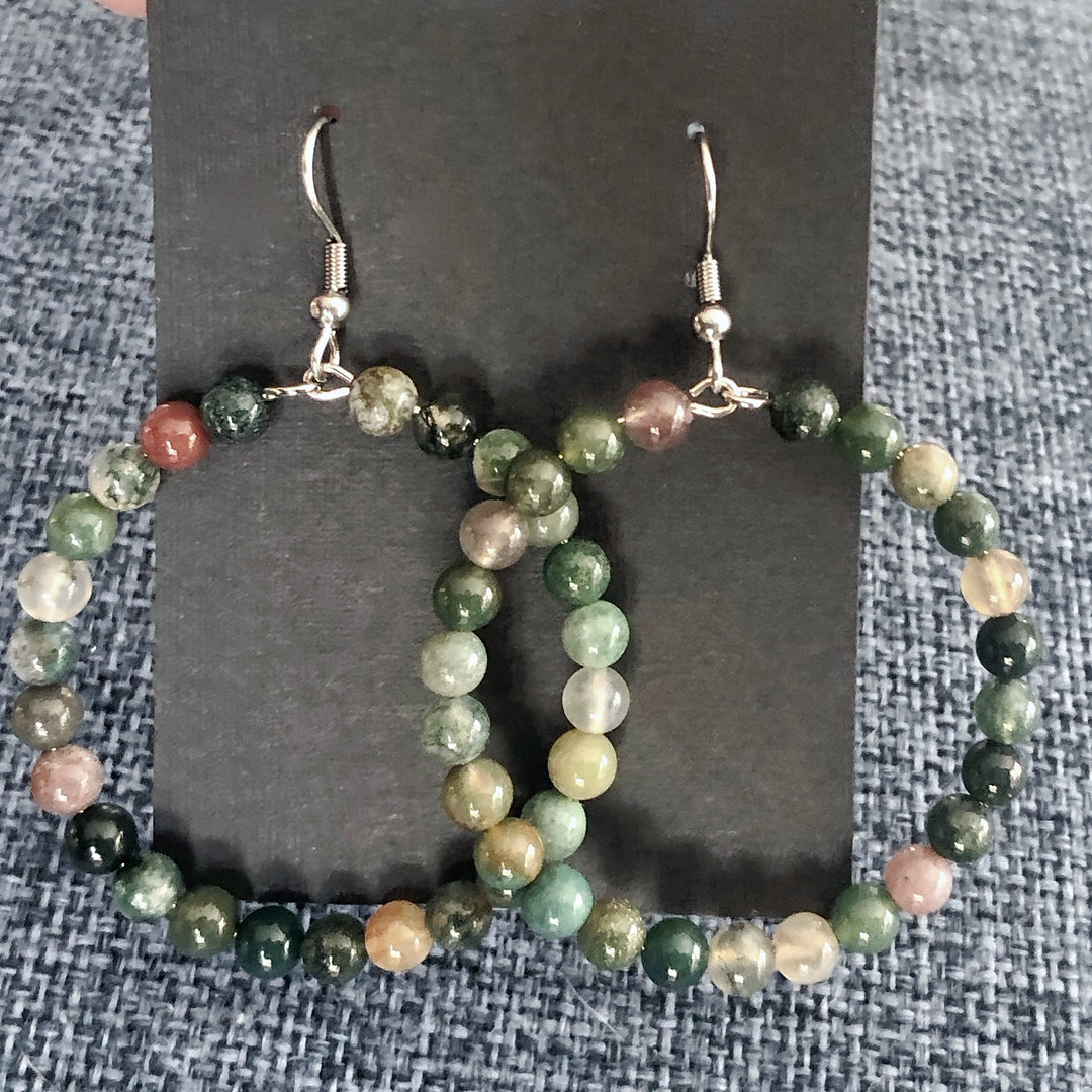 Indian Agate Earrings on card