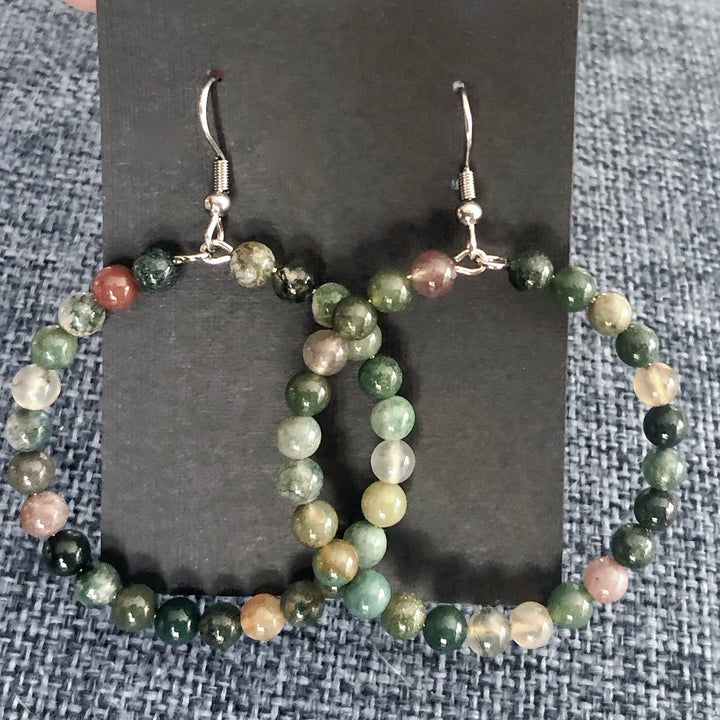 Indian Agate Earrings on card