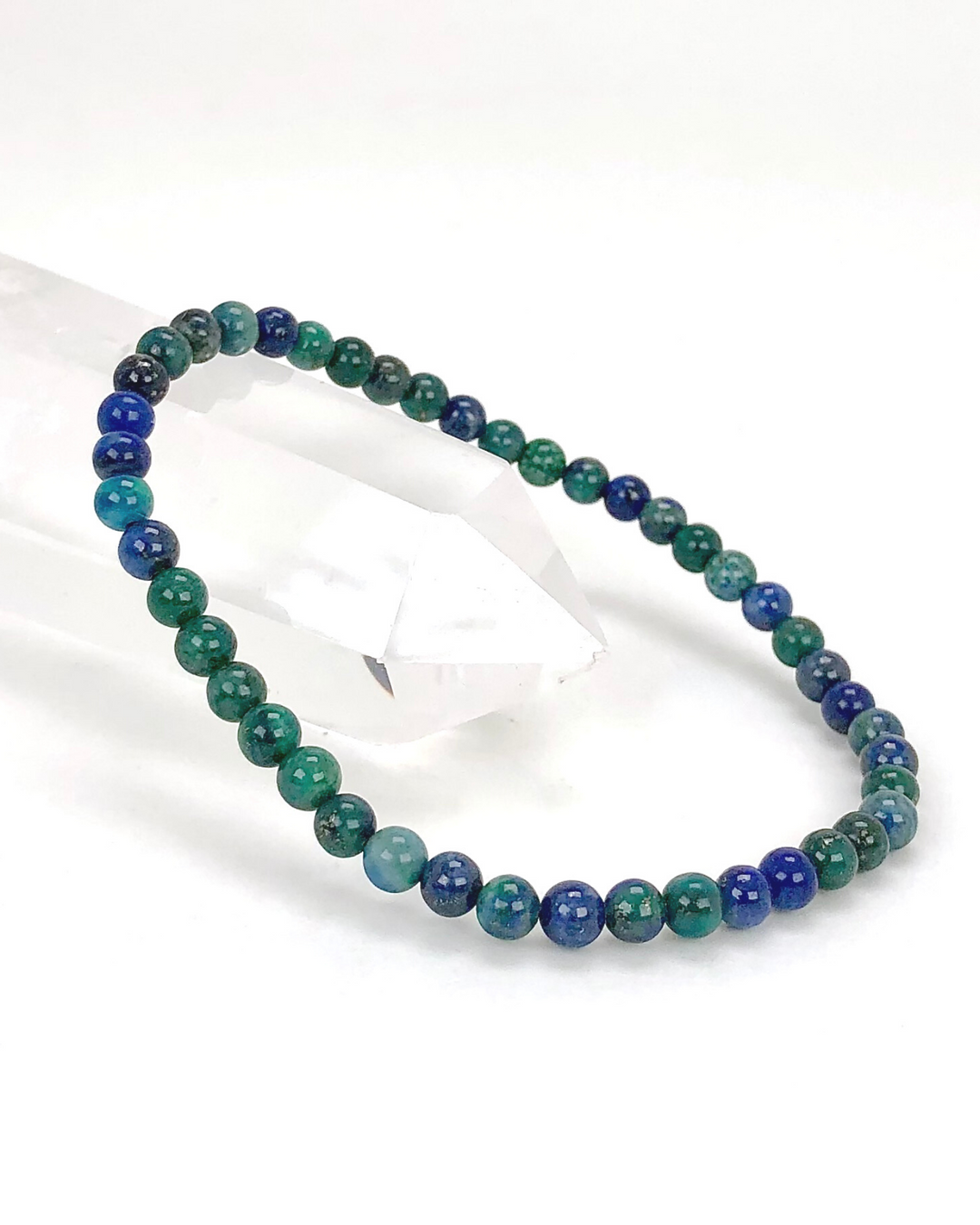 Children's Azurite 4mm Gemstone Bracelet on a Crystal