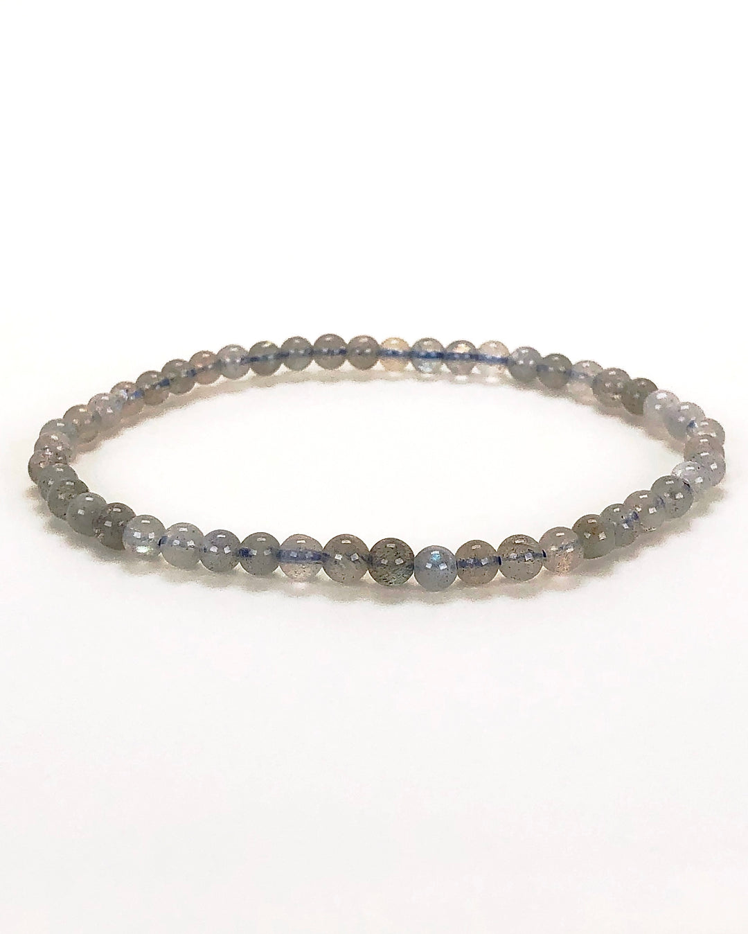 Children's Labradorite 4mm Gemstone Bracelet on White Background