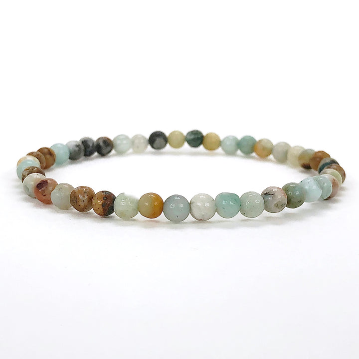 Children's Multi Amazonite 4mm Gemstone Bracelet on a white background