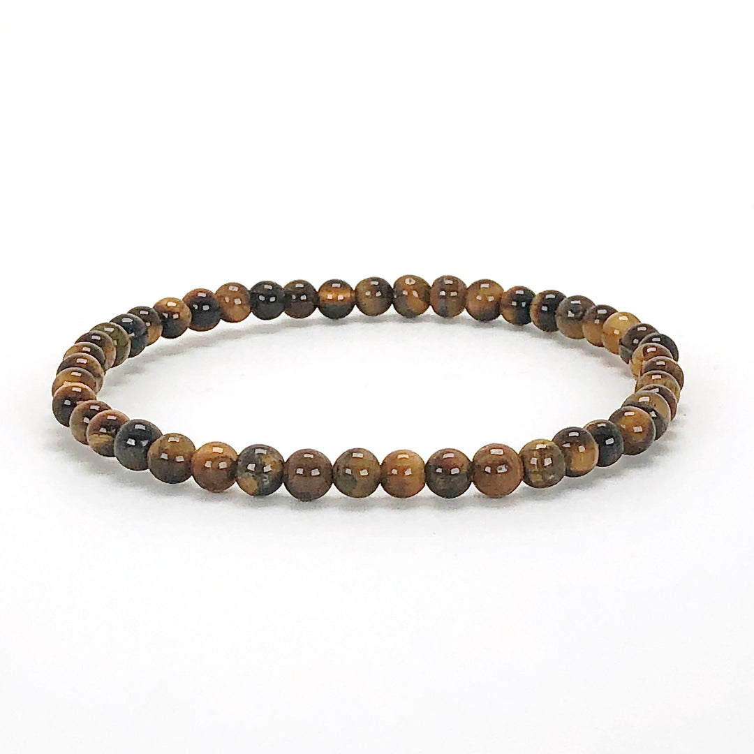 Children's Tiger Eye 4mm Gemstone Bracelet on a white background