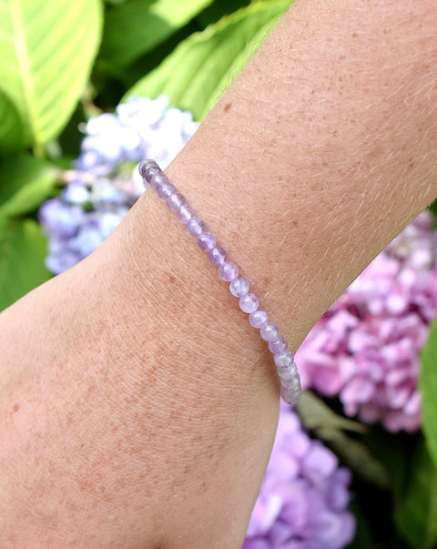 Lavender Amethyst Mini 4mm Gemstone Bracelet