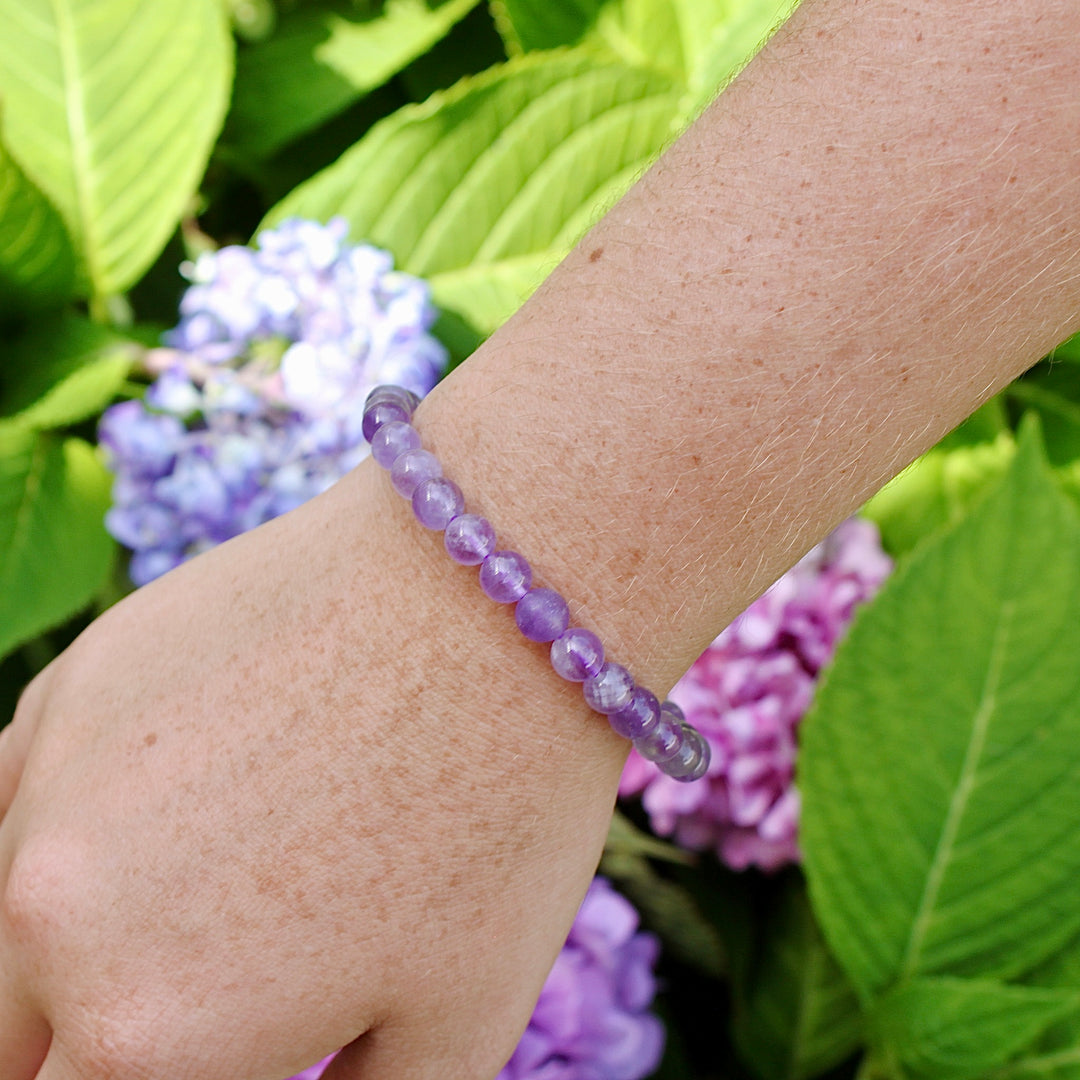 Lavender Amethyst 6mm Gemstone Bracelet