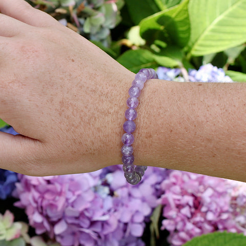Lavender Amethyst 6mm Gemstone Bracelet