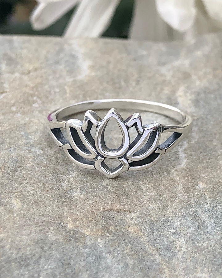 Sterling Silver Lotus Flower Ring