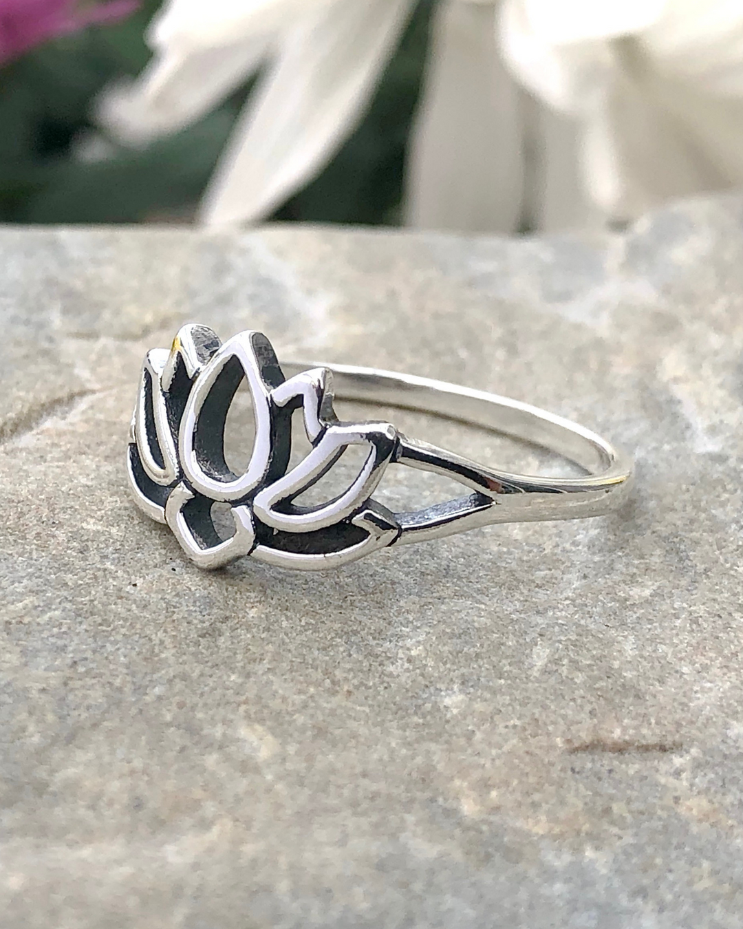 Sterling Silver Lotus Flower Ring