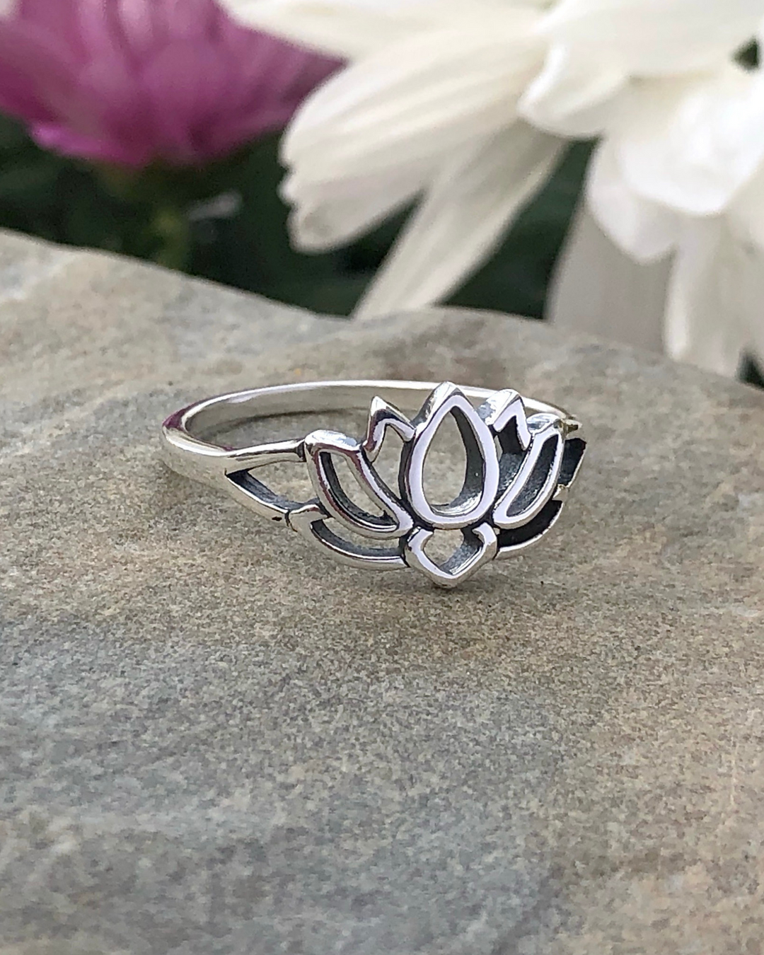 Sterling Silver Lotus Flower Ring