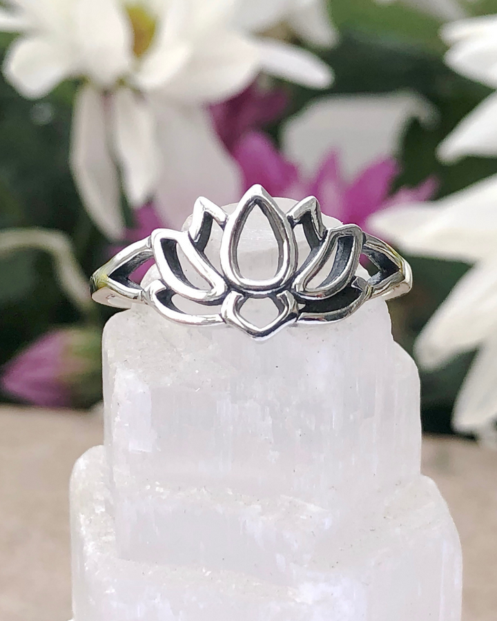 Sterling Silver Lotus Flower Ring