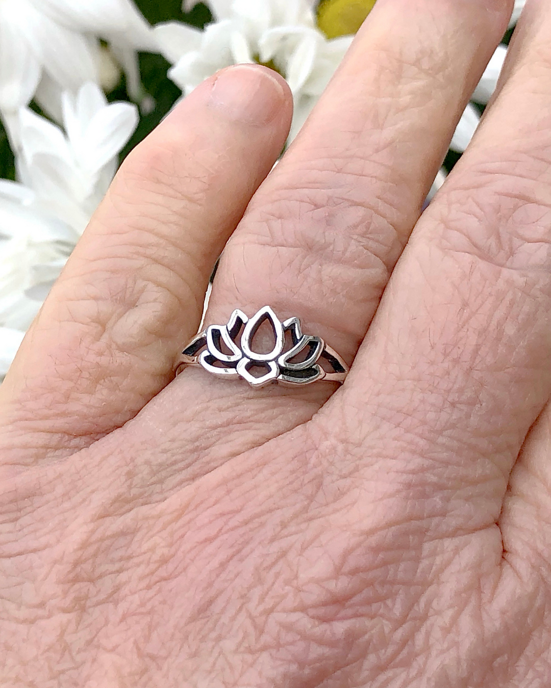 Sterling Silver Lotus Flower Ring