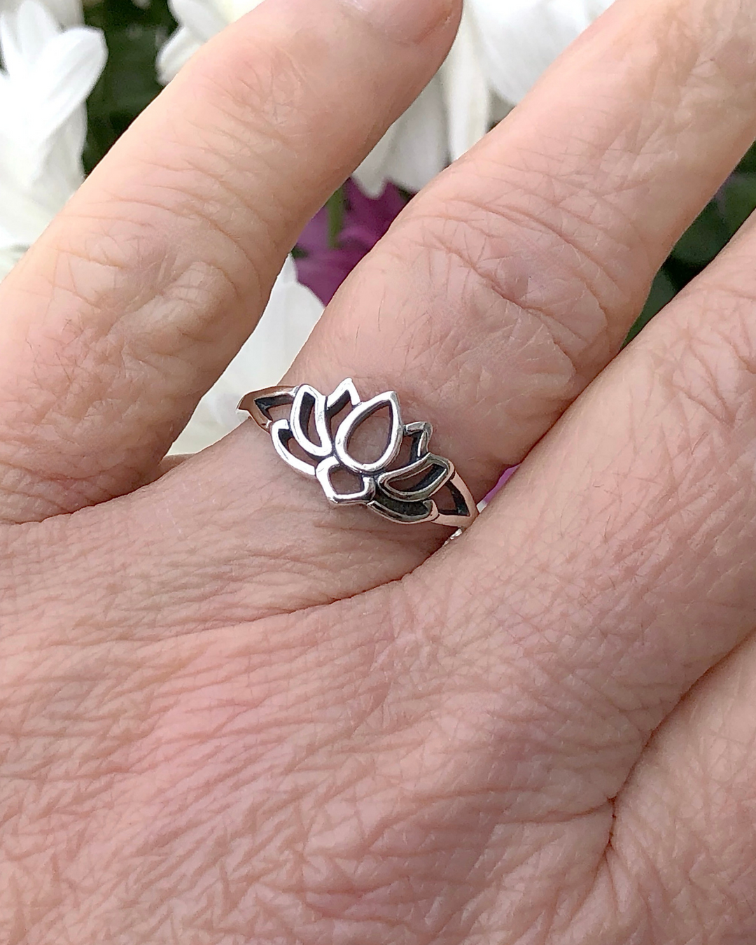 Sterling Silver Lotus Flower Ring