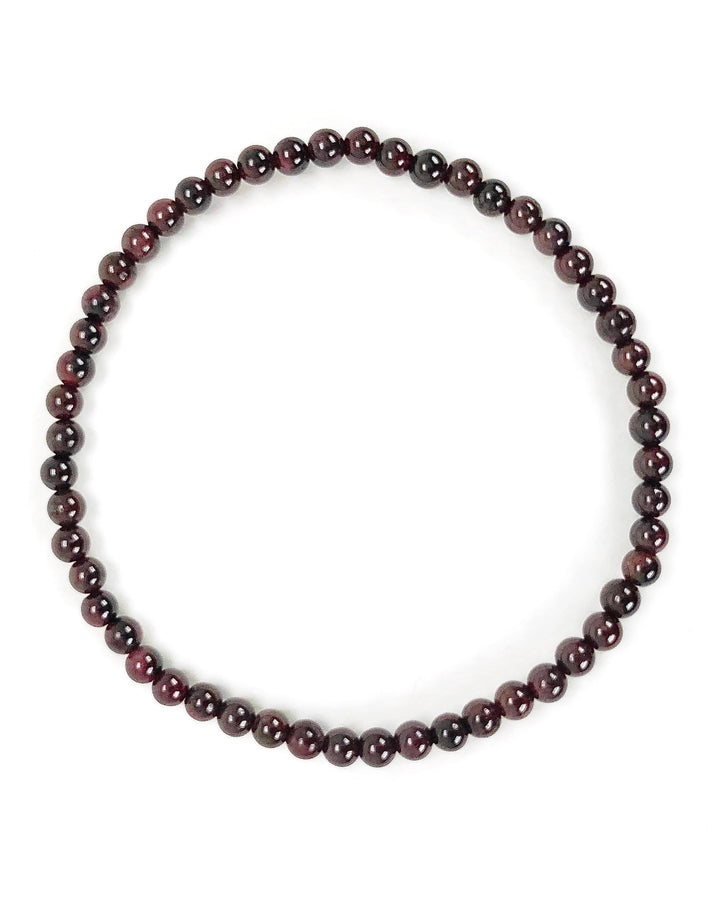 Men's Garnet 4mm Beaded Gemstone Bracelet