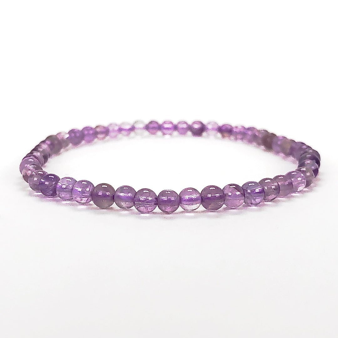 Men's Lavender Amethyst Mini 4mm Beaded Gemstone Bracelet