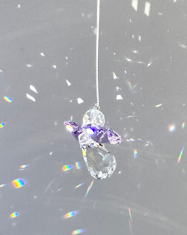 Crystal Mini Lilac Angel Sun Catcher